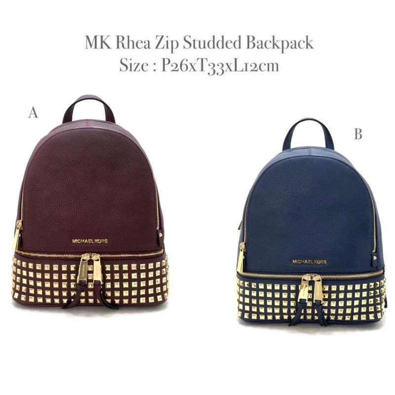 Jual backpack MK rhea zip studded ori 