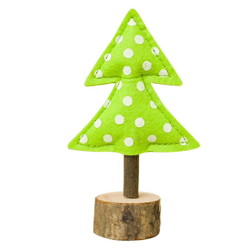 Jual Mini Christmas Tree Stripe Dot Wooden Home Party Decoration
