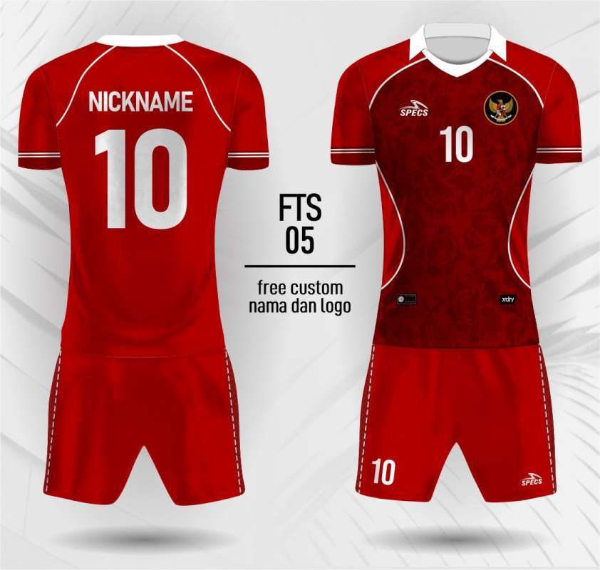 Warna Merah Motif Jersey Bola Promo Setelan Jersey Celana Timnas