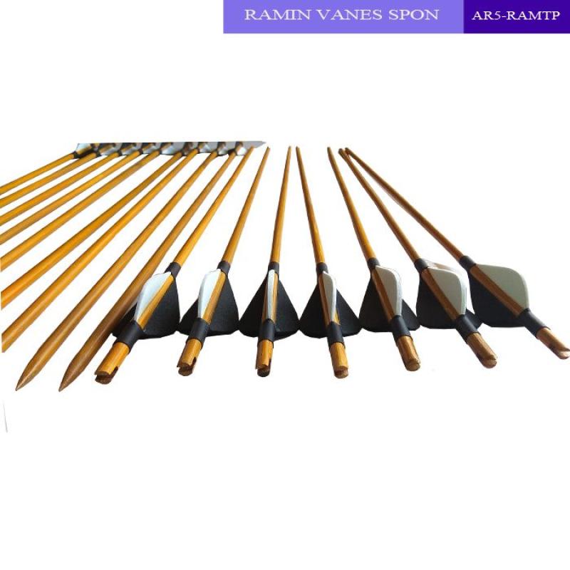 Jual Anak Panah Bambu Per 6 Pcs Vanes Spon Poin Natural Arrow