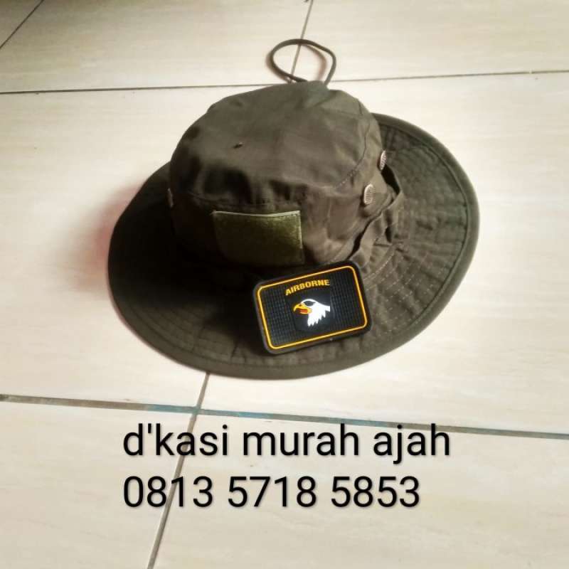 Jual topi rimba tactical velcro hijau 