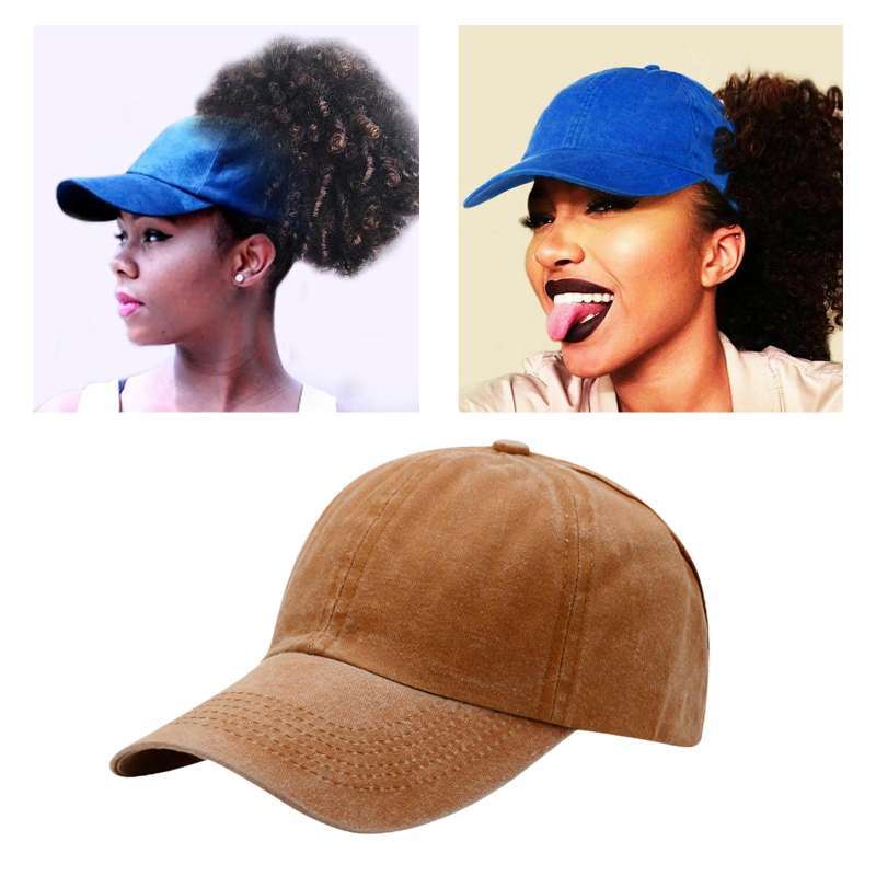 Promo 2x Women Backless Ponytail Hat 