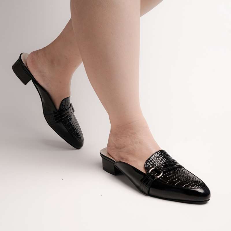 Promo big size 41 45 sandal heels wanita kerja formal mules