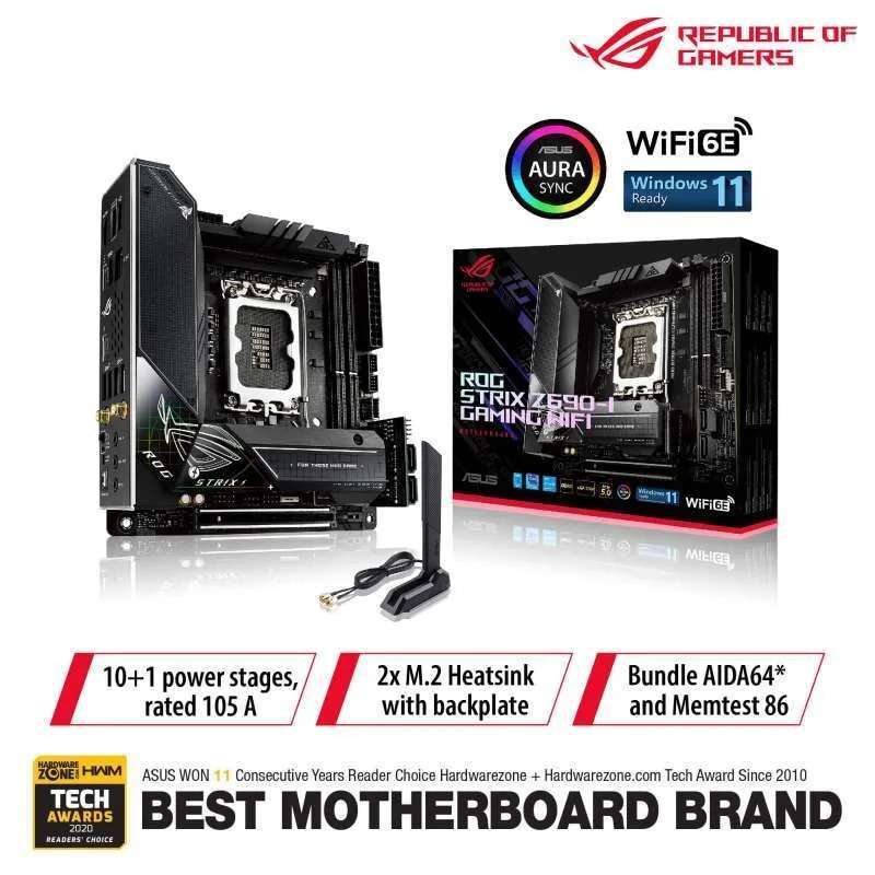 MB ASUS ROG Strix Z690-I Gaming WiFi Cooler ASUS ROG Ryujin II 240