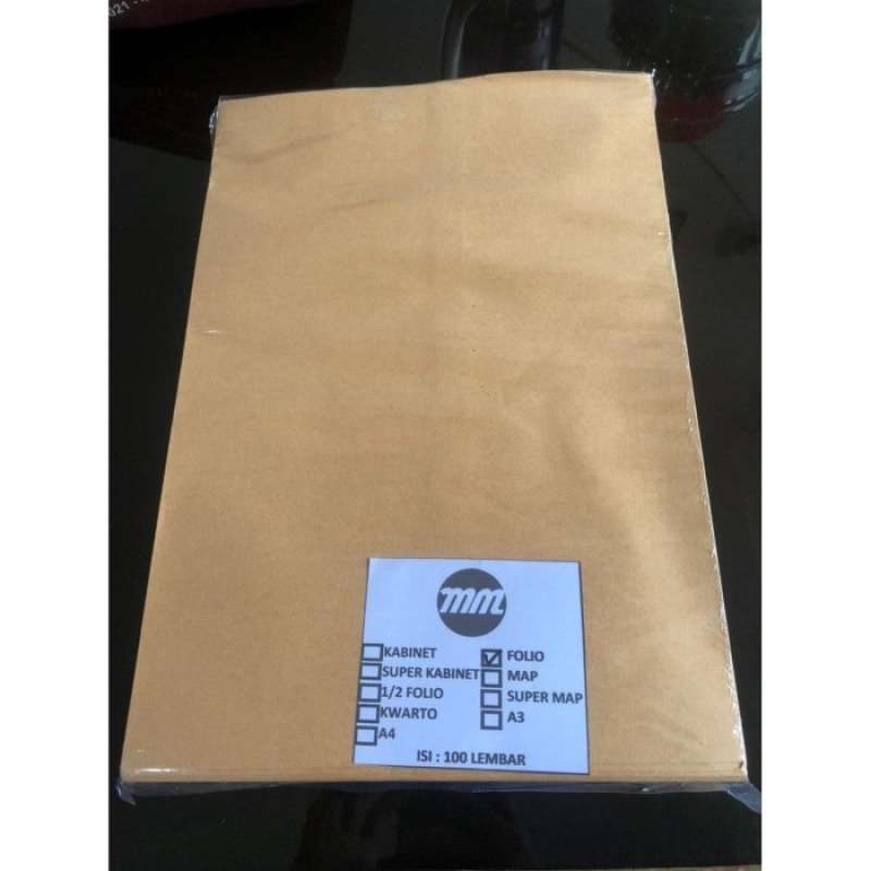 Gratis Ongkir Amplop Coklat Mm 80Gr Ukuran Folio (Isi 100 Lembar)