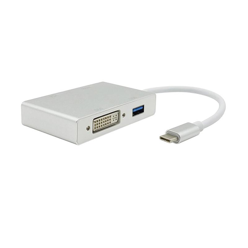 Jual Eds 4in1 Usb 3 1 Type C To Vga Dvi Hdmi 4k Hd Converter Adapter Cable Silver Di Seller Komputer 28 Kota Surabaya Jawa Timur Blibli