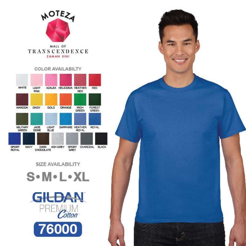 Jual Kaos Polos Combed 24s - GILDAN Premium Cotton 76000 - WARNA (Cool) -  NAVY S di Seller MOTEZA INDONESIA - Gunung Sahari Selatan, Kota Jakarta  Pusat