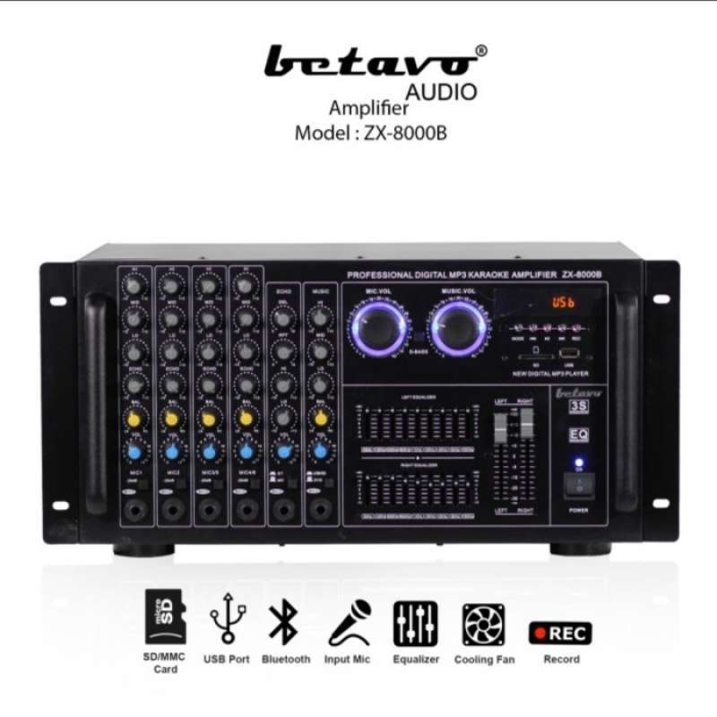 Promo Power Ampli Betavo Zx 8000 Amplifier Mixer Zx8000B Bluetooth 