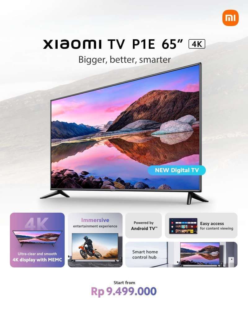 Jual Xiaomi Mi TV P1E 65 Inch 4K UHD Dolby Vision HDR Android ...