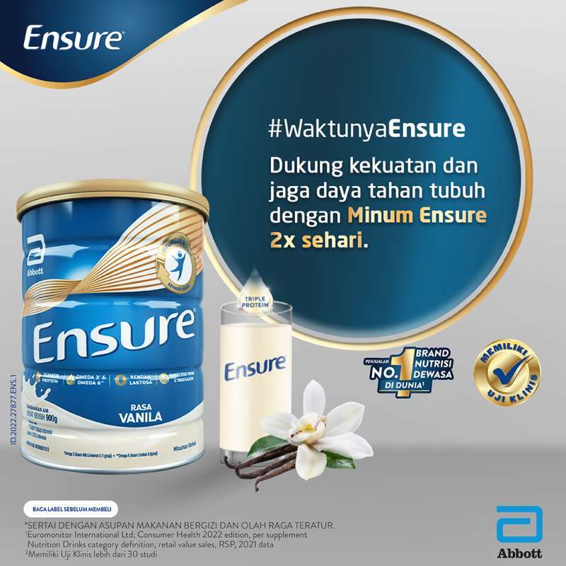 Promo Ensure Vanila 900 g Susu Nutrisi Dewasa Rendah Laktosa ...