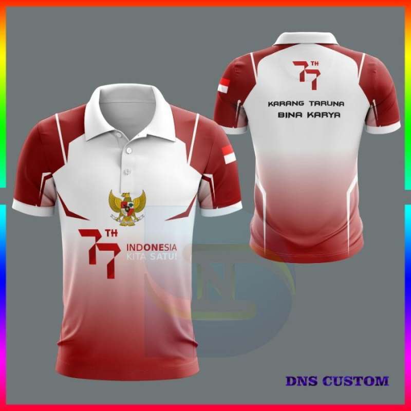 Jual TERBARU Kaos Baju Pria Polo T shirt 77 Tahun Indonesia