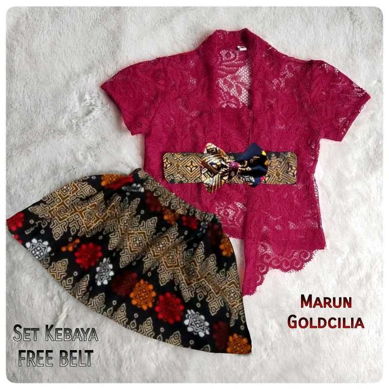 Set Kebaya anak Gemilang Kebaya Kutubaru anak Kebaya Bali baju brukat anak rok batik setelan baju adat anak baju tradisional anak
