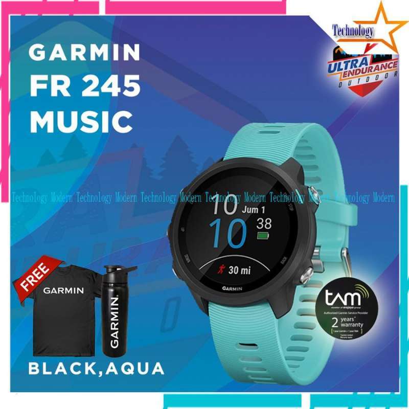 Jual Smartwatch Garmin Forerunner 245 Music Support Led Lamp-aqua