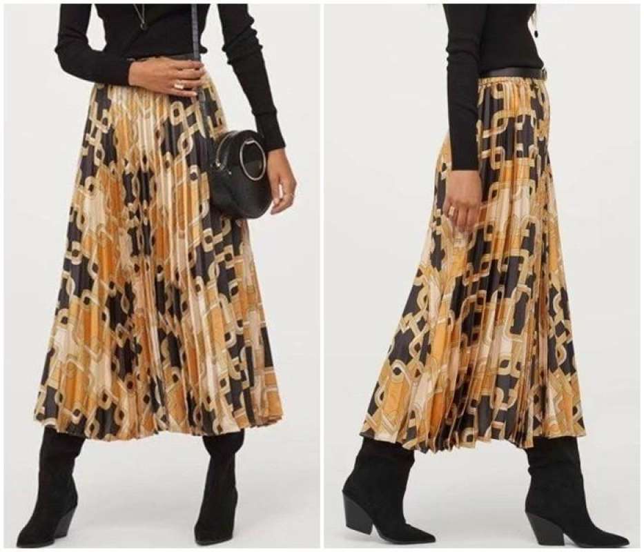 Plisket Midi Rok Leopard Jual Ab955910 Rok Panjang Midi Skirt Rok