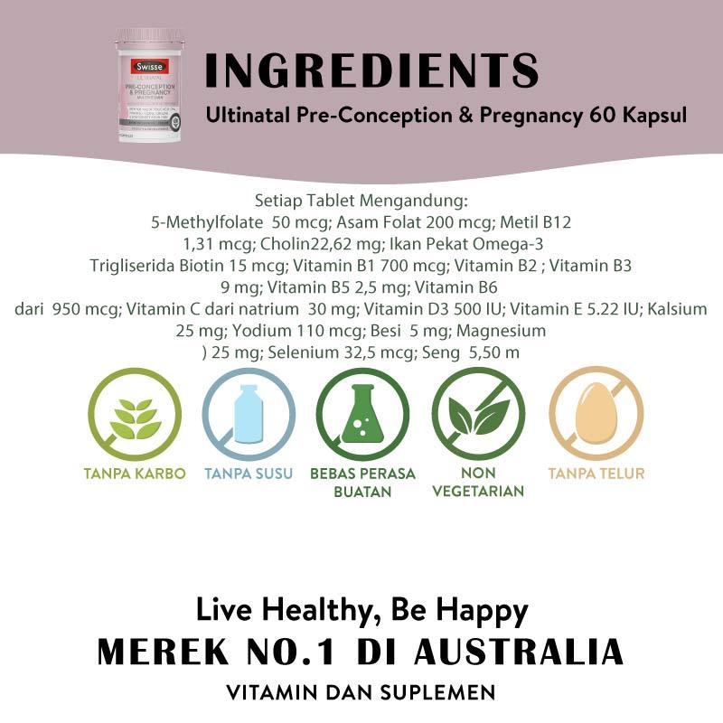 Jual Swisse Ultinatal Pre Conception Pregnancy Multivitamin 60 Kapsul Murah September 2020 Blibli Com