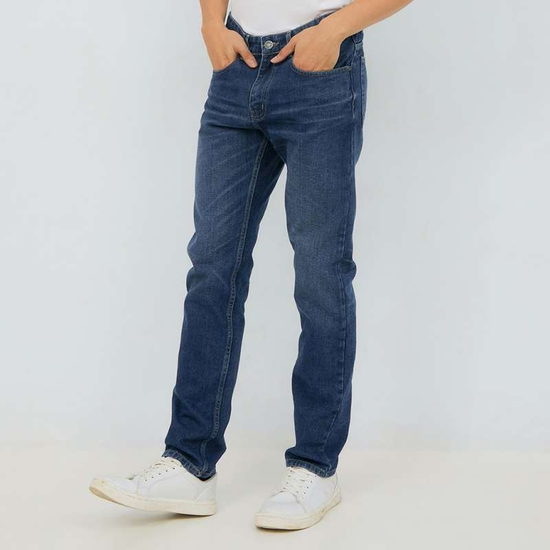Promo M231 Celana Panjang Jeans Denim Pria Stone Wash C1165 Diskon