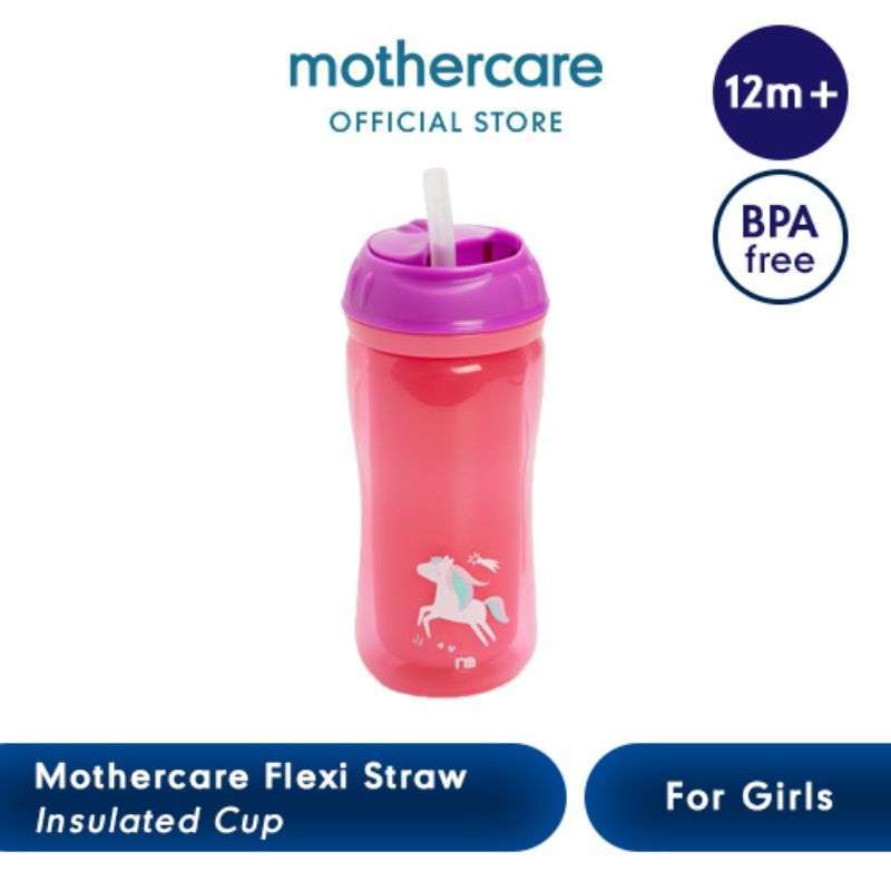 Mothercare Insulated Flex Straw Cup Girl 340Ml Botol Minum Anak Bayi