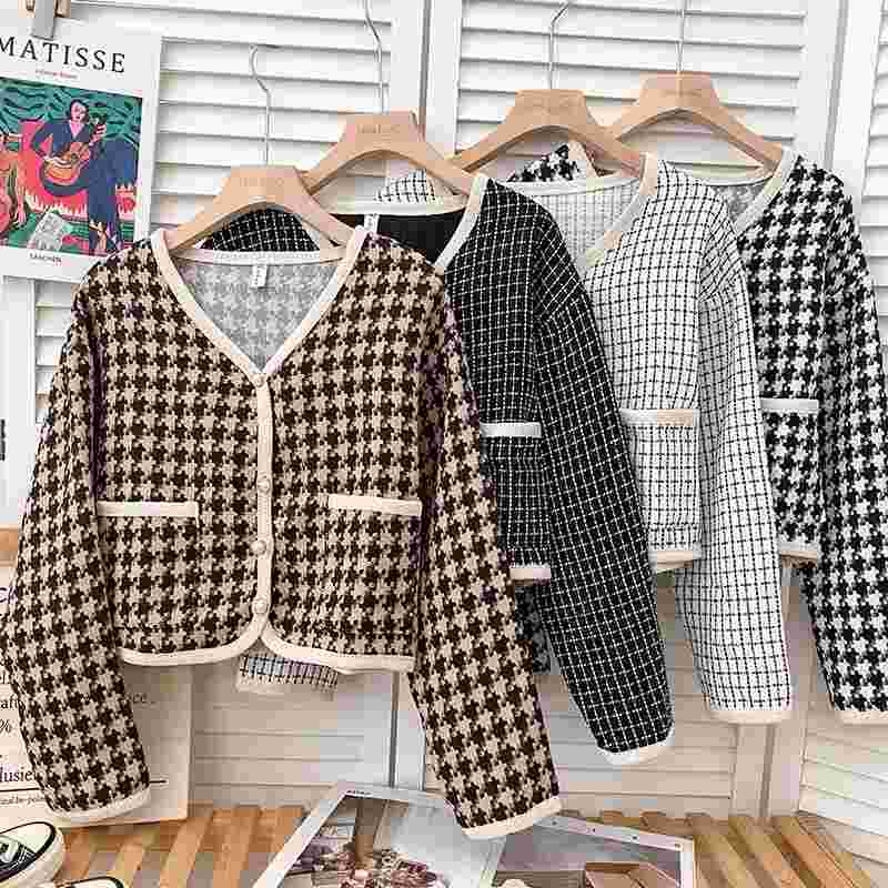 Jual Ye-Na Blazer Korea Outer Import Premium Cardigan Motif Houndstooth Crop  di Seller tyown - Situsaeur, Kota Bandung | Blibli