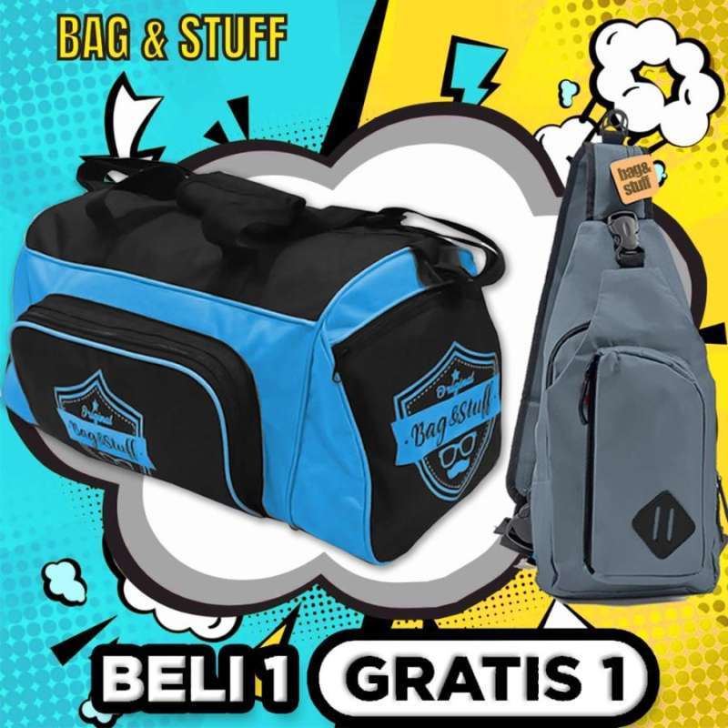 Jual BELI 1 SPORTY TRAVEL BAG MUDIK OLAHRAGA FREE 1 PENTAGON TAS
