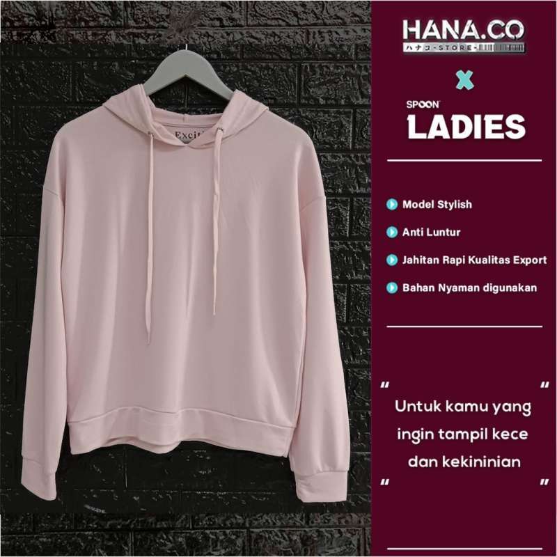 Jual ATASAN WANITA KOREA BAJU WANITA HOODIE WANITA PINK M