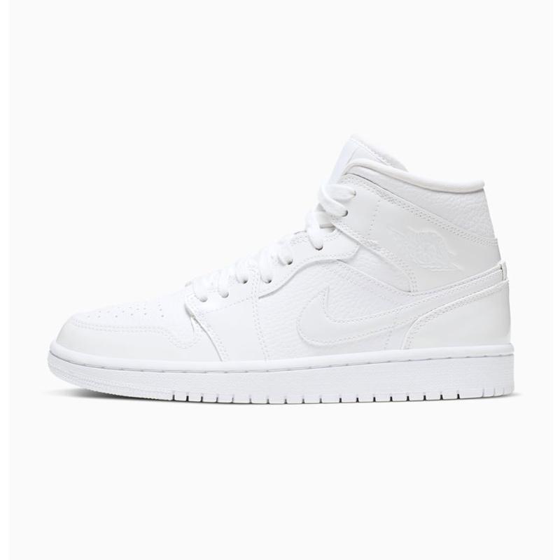 Jual NIKE Air Jordan 1 Mid Triple White 