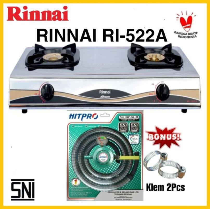 Jual Paket Kompor Gas Rinnai RI-522A Bonus Selang Regulator HITPRO HLP-5A  di Seller Sahabat Dapur - Rawa Buaya, Kota Jakarta Barat | Blibli
