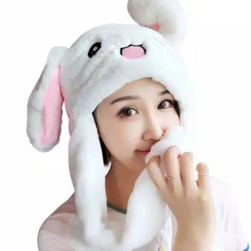 Clothing Bunny Hat Alt Tiktok Rabbit Hat Cute Ear Moving Jumping