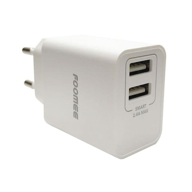 Jual Foomee Cc12 Adaptor Charger Fast Charging 2 4a Dual Usb Output Online November 2020 Blibli Com
