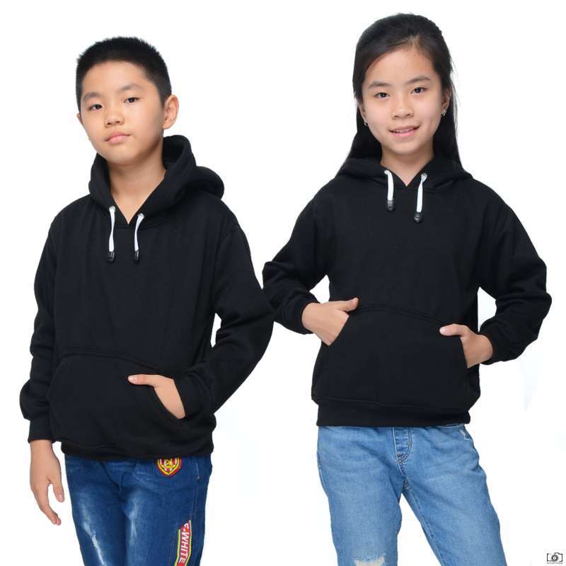 Jual Hoodie Anak Laki Laki Jumper Polos Premium 10 Tahun Hitam