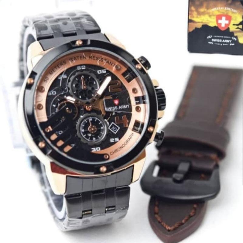 Jual Swiss Army Stainles Tanggal Chrono Aktif Jam Tangan Pria