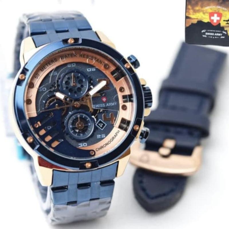 Jual Swiss Army Stainles Tanggal Chrono Aktif Jam Tangan Pria