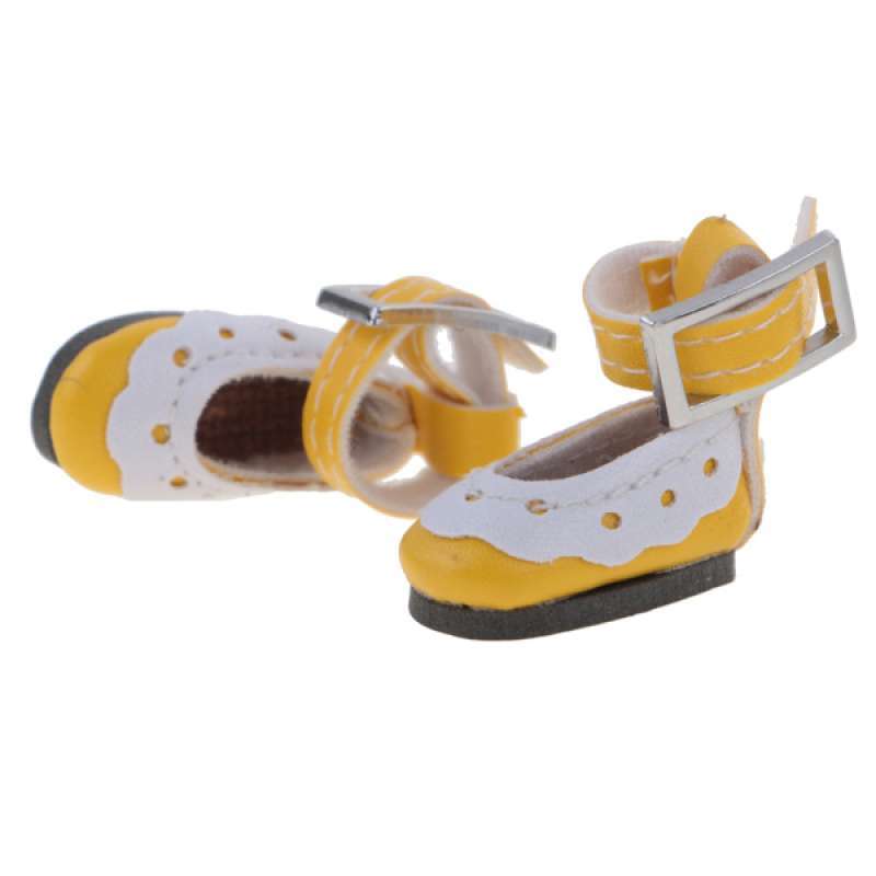 1/6 Sweet Scallop Trim Ankle Strap PU Leather Shoes 12'' Blythe Dolls Pink 