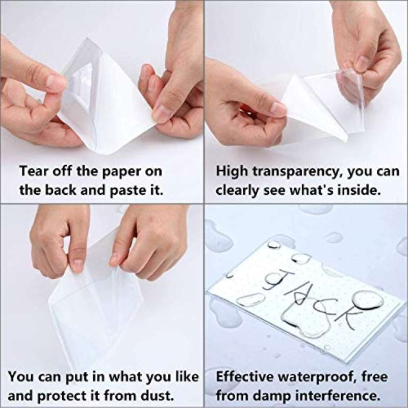 Jual 24 Pieces Self-Adhesive Label Holder Pockets Index Card ...