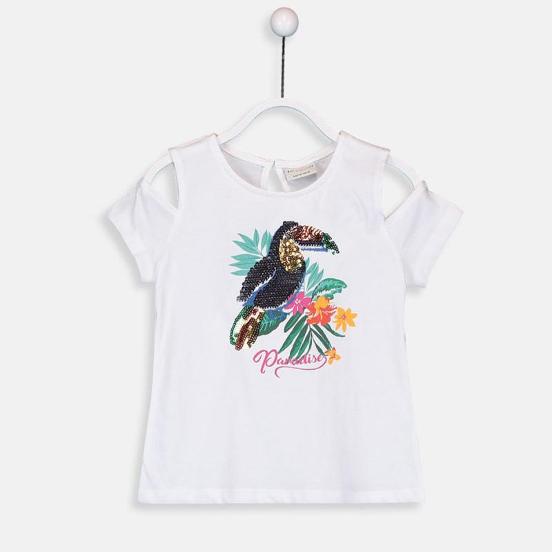 Jual Lc Waikiki Girl S Double Sided Sequin Cotton T Shirt White 9s5256z4 Online Desember 2020 Blibli