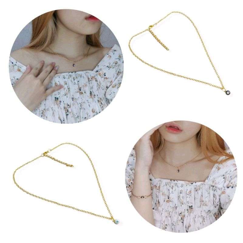 Kalung Rantai Korea Kpop Liontin Devil Eye Korean Necklace