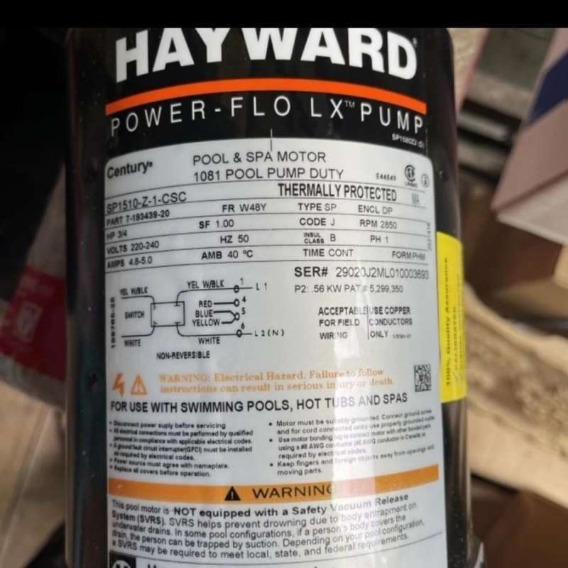 Jual Mesin Pompa Kolam Renang Hayward 3/4 Hp + Sand Filter ...
