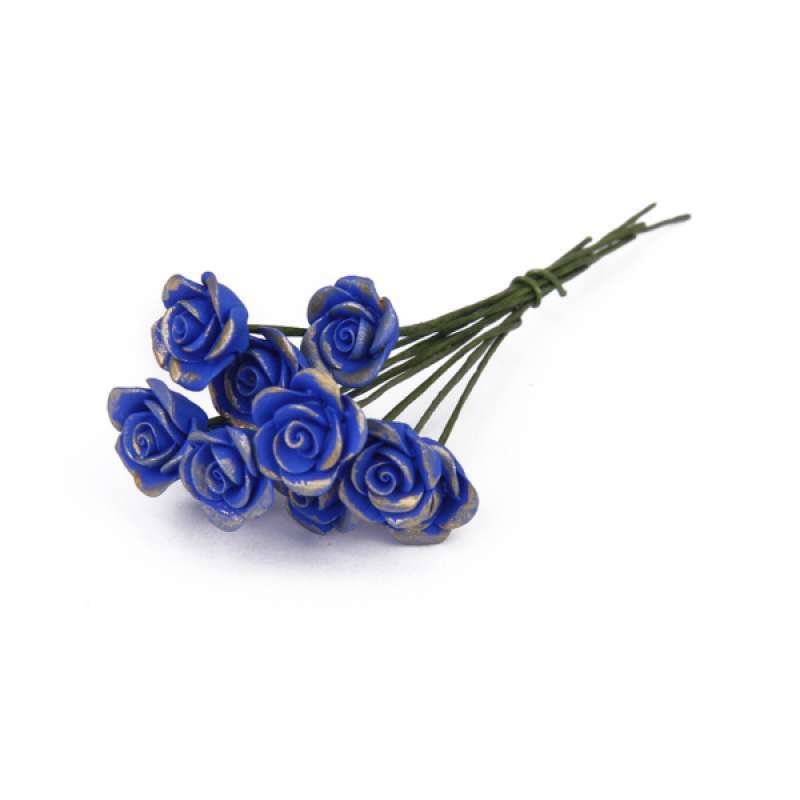 Jual Oem Artificial Blue Rose Plant Clay Flowers 1 12 Dollhouse Miniature Home Decor 10 Pcs Online Oktober 2020 Blibli Com