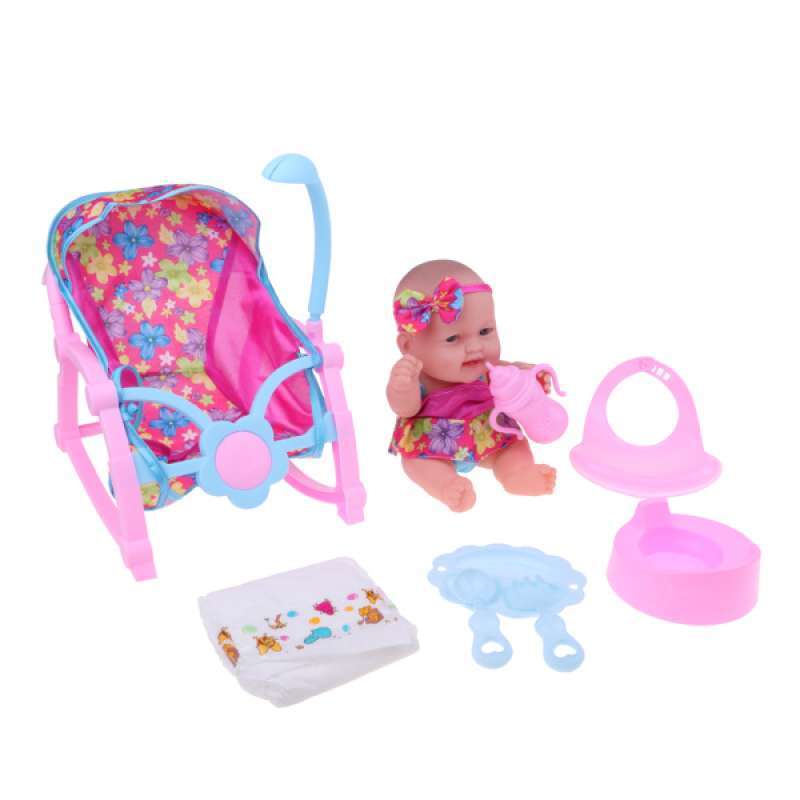 Jual Oem Simulation Vinyl Baby Doll Reborn Rocking Chair Tableware Kit Toys 10 5 Inch Online September 2020 Blibli Com