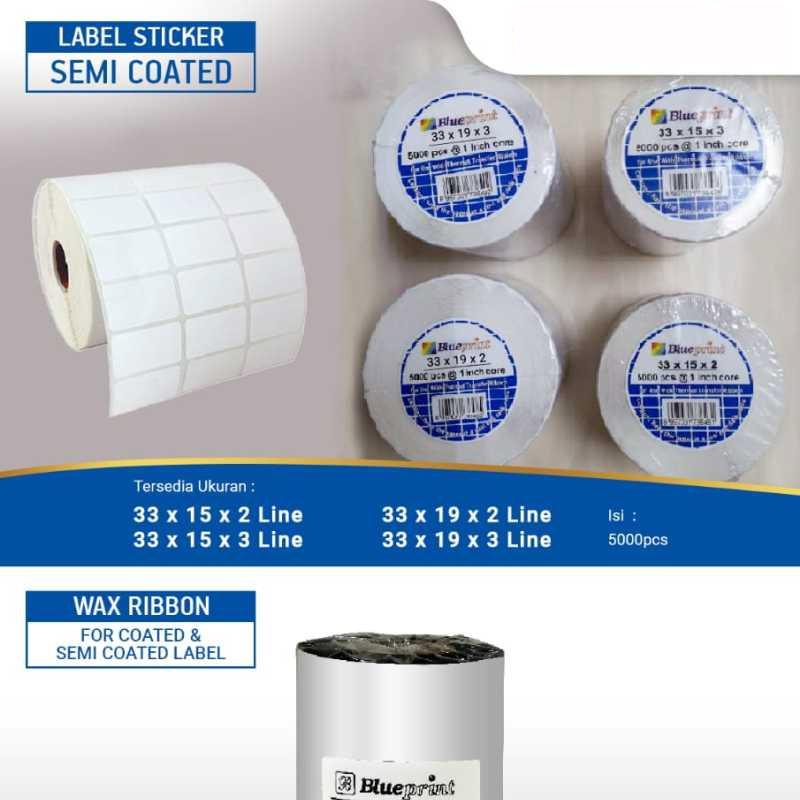 Jual Blueprint Core 1 Barcode 3 Line Semi Coated Sticker ...