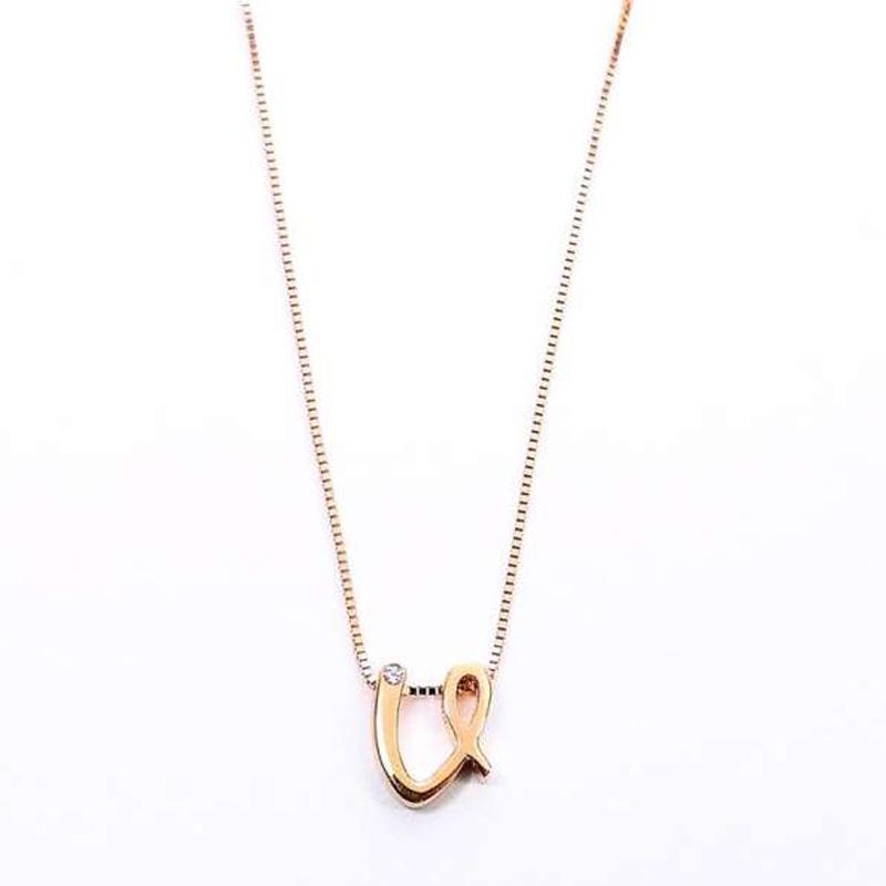 Promo Diamond Pendant V+ Necklace 
