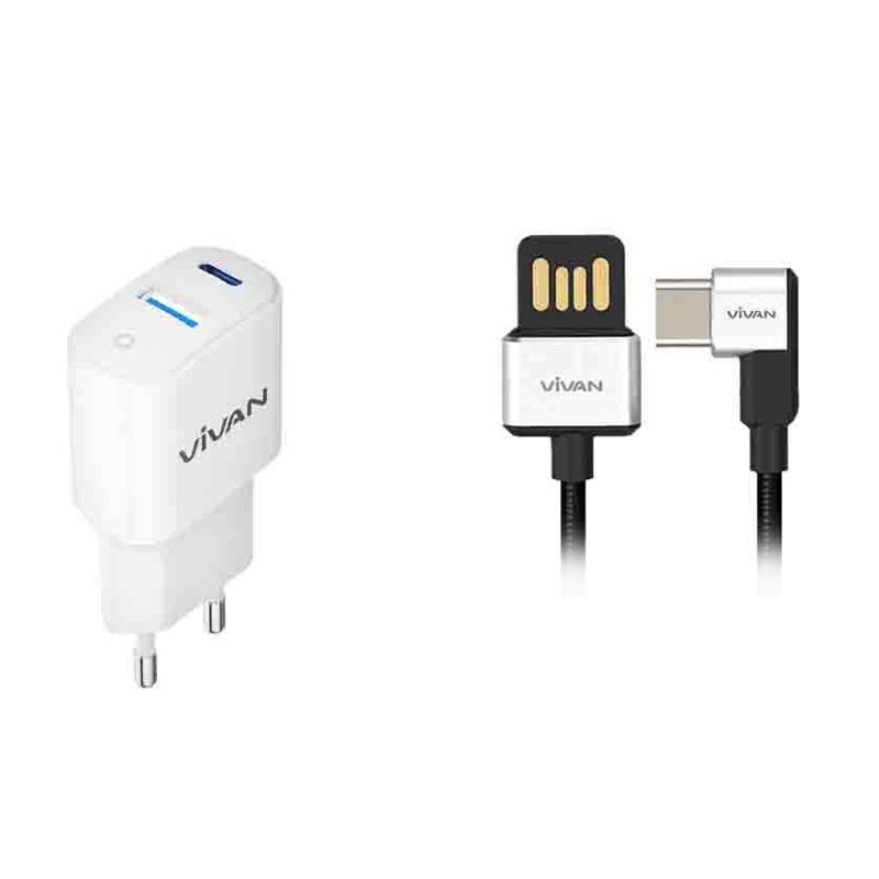 Jual Vivan Charger Fast Charging 2 Port Usb Qc3 0 Type C Pd 3a 18w Free Kabel Type C Online Agustus 2020 Blibli Com