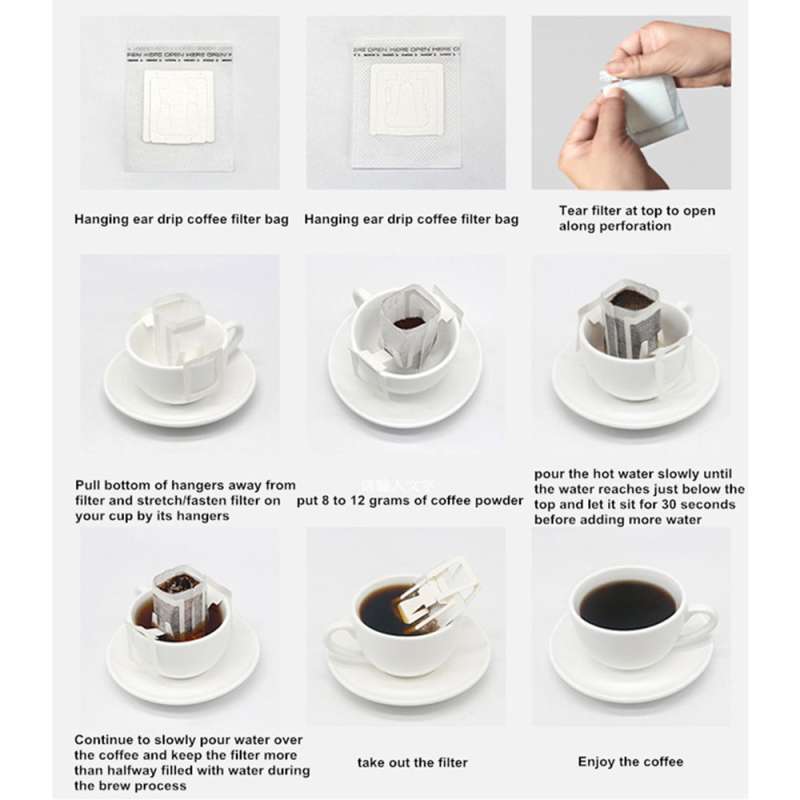 vankood kertas penyaring kopi drip cafe paper filter coffee 50 pcs t111 white