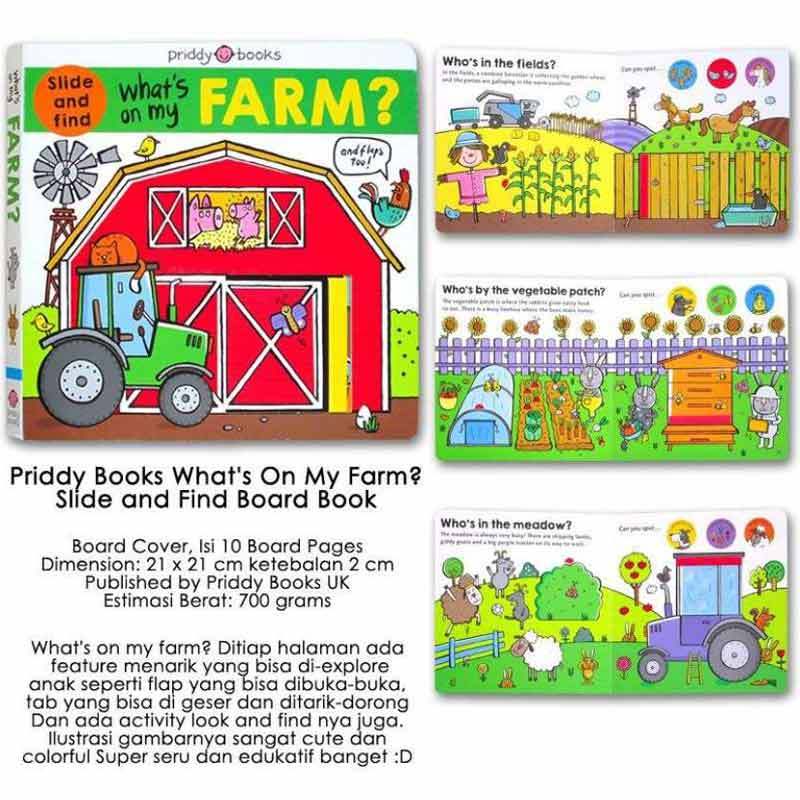 Jual Priddy Books What S On My Farm Slide And Find Board Book Online Januari 2021 Blibli