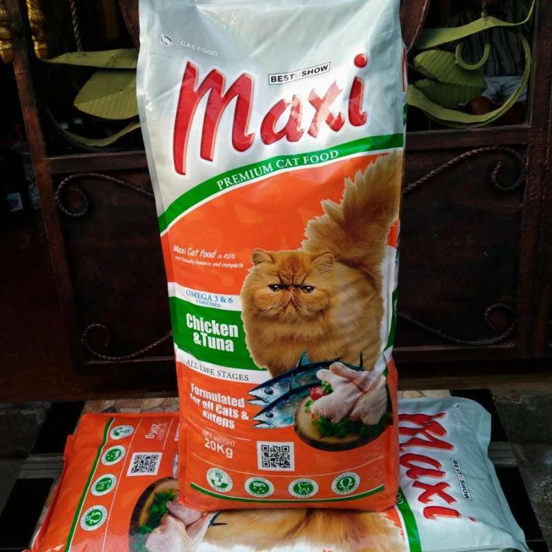 Jual Makanan Kucing 1 KG MAXI CAT TUNA CHICKEN Repack Jaminan PAS