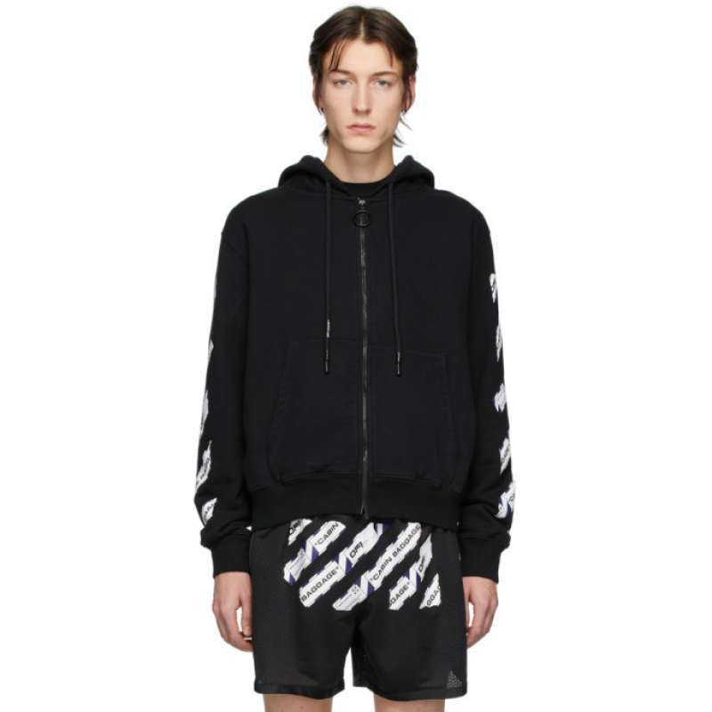 off white zip up hoodie