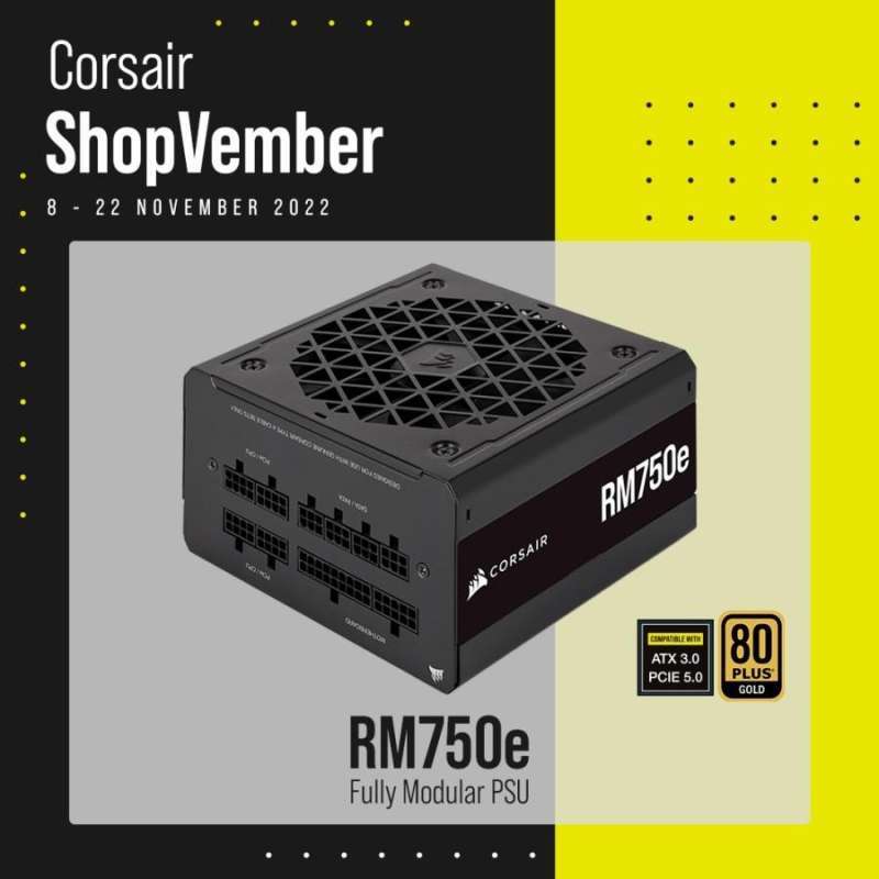 CORSAIR RM750e Fully Modular Low-Noise ATX Power Supply - ATX 3.0