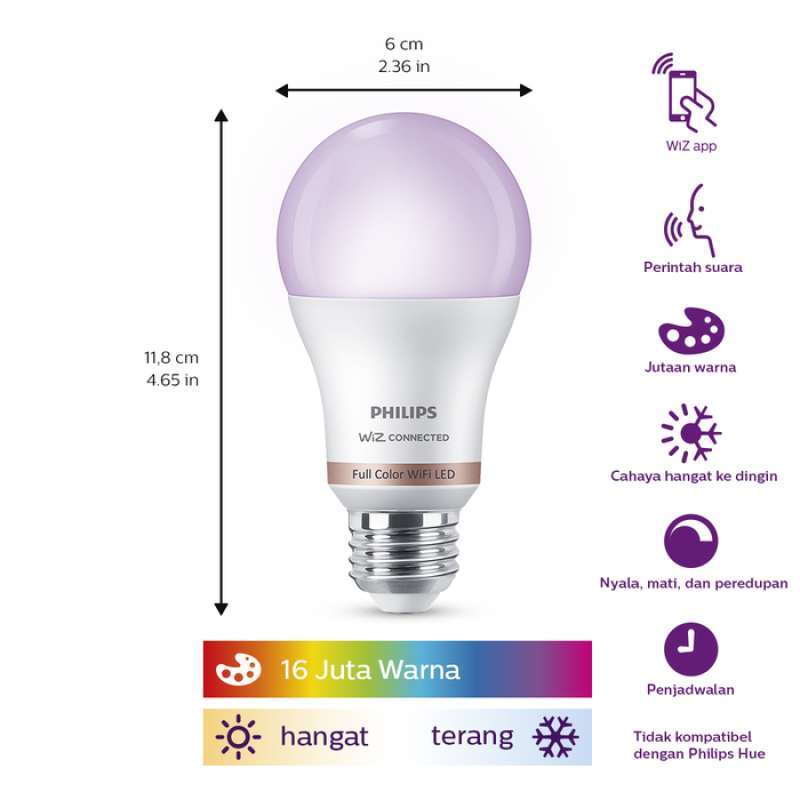 philips lampu smart wifi led 9w