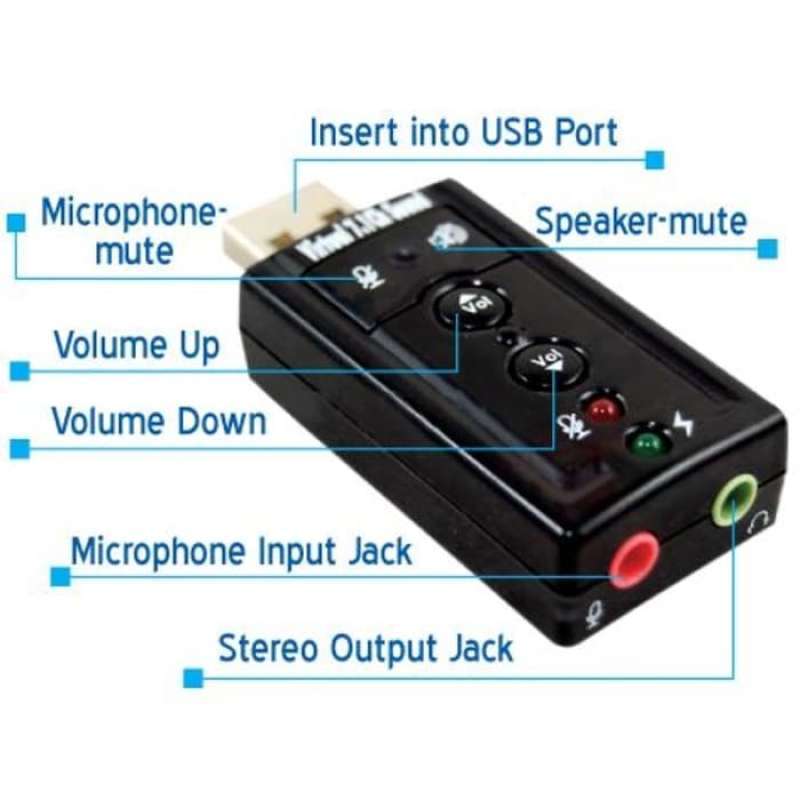 Promo Sound Card USB Virtual Channel Audio Mic Soundcard USB