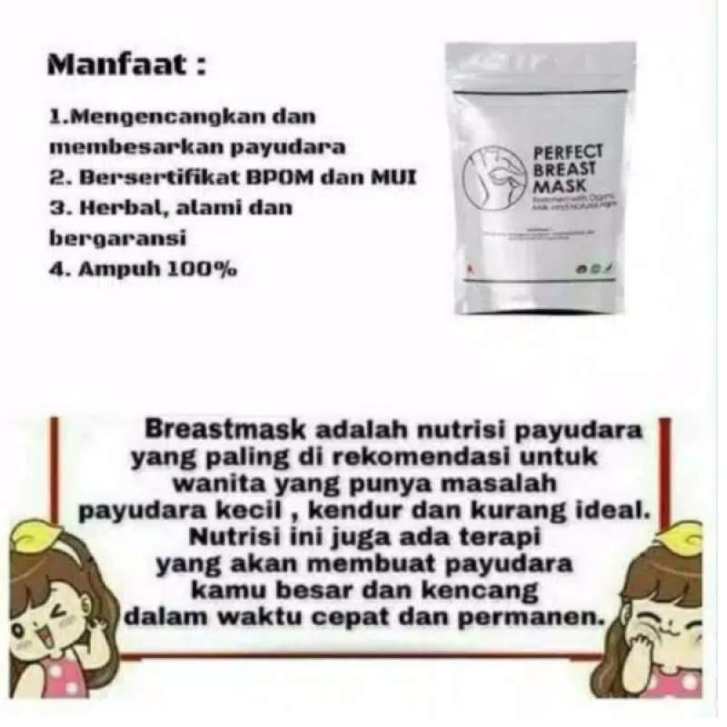 Promo Perfect Breast Mask Masker Pembesar Dan Pengencang Payudarah Kemasan 10x Pakai Free Kuas Di Seller Herbal Store Center Kota Surabaya Jawa Timur Blibli