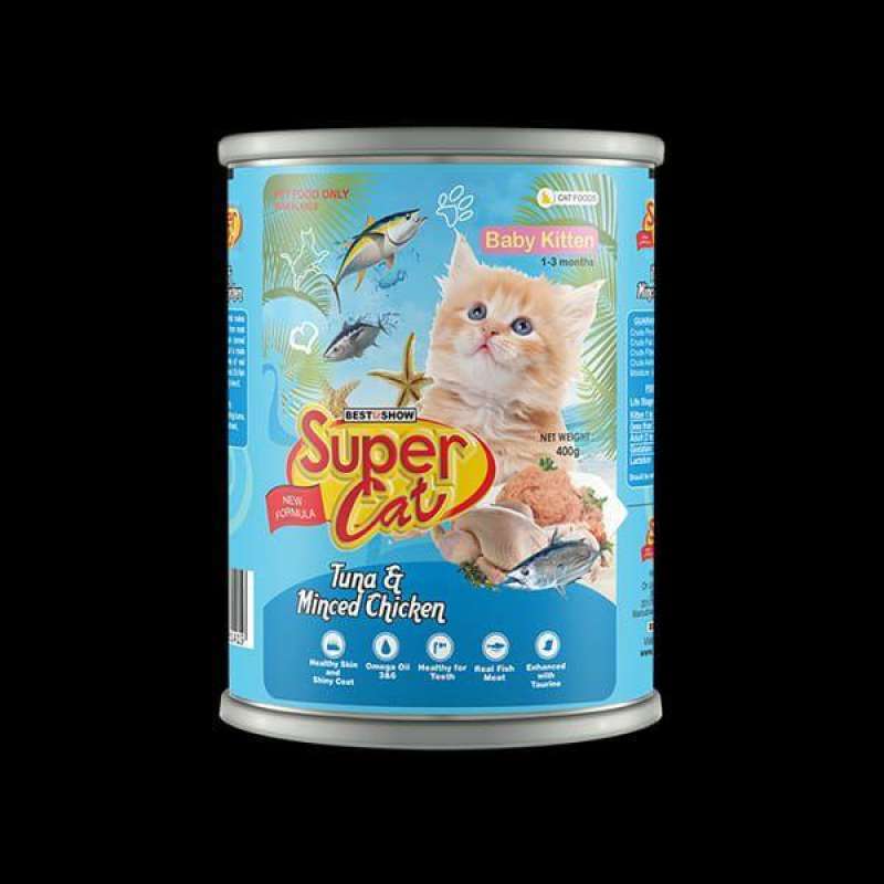 Promo Supercat Baby Kitten Tuna Minced Chicken Makanan Basah